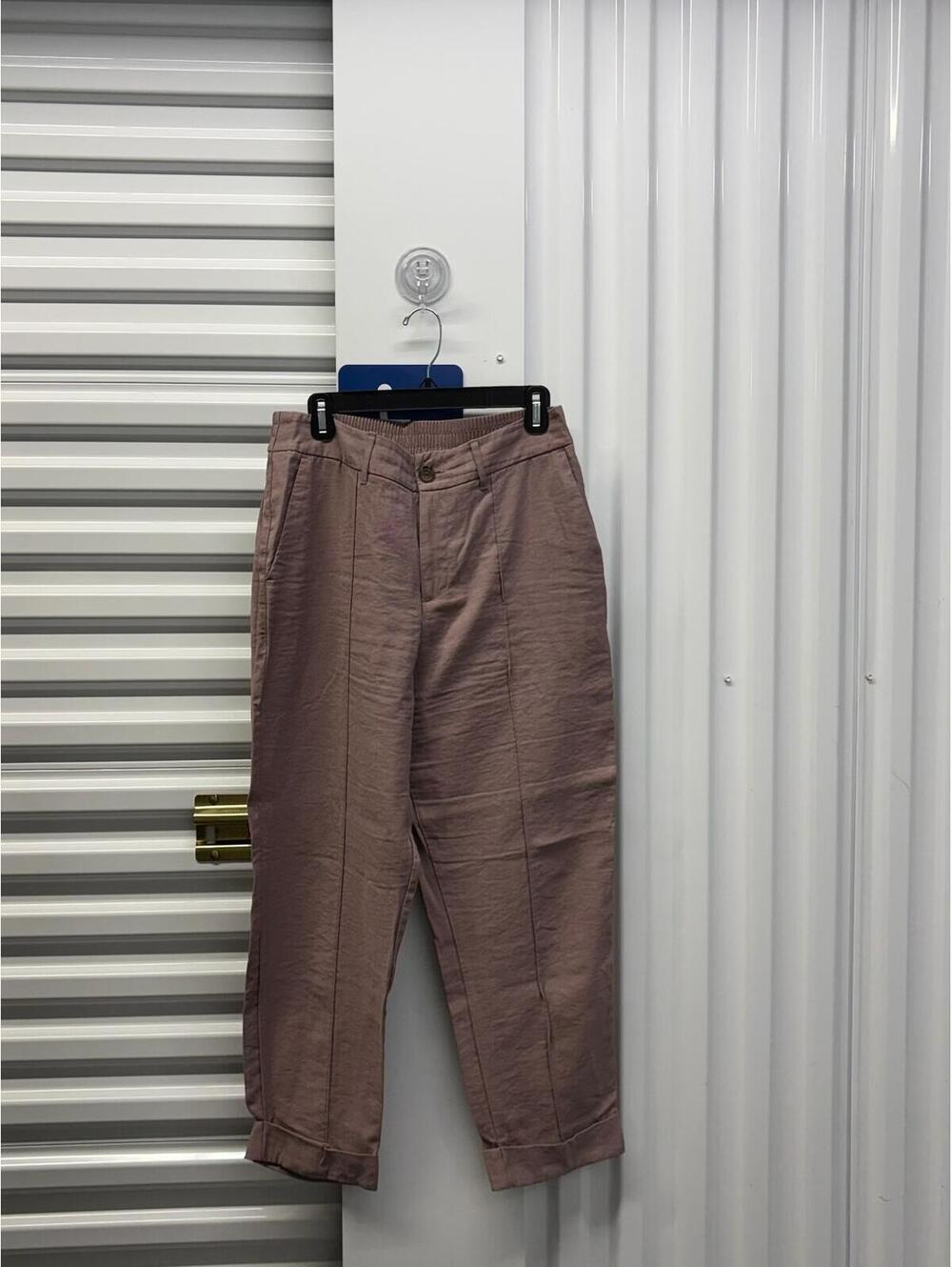 A New Day Women’s Size 12 A New Day Mauve Cropped Linen Blend Dress Pants
